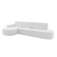 ECKSOFA mit Schlaffunktion Ottomane Links MARI L2-S 368X167X85 Weiß Bouclé - Schwarz/Weiß, Holzwerkstoff/Kunststoff (368/167cm) - ALTDECOR