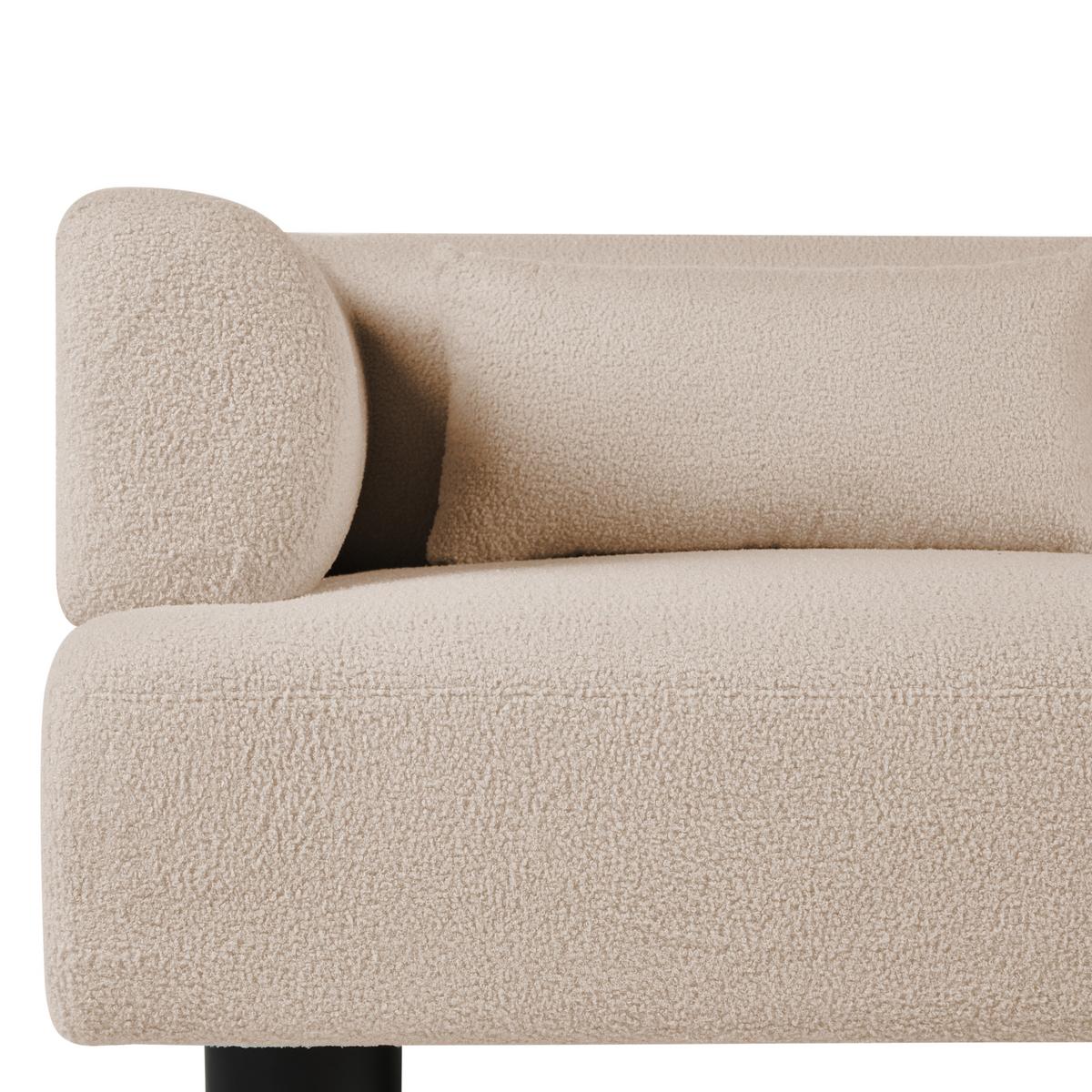 2-SITZER-SOFA Bouclé Beige Movik - Dunkelbraun, Textil (183/74/90cm) - Beliani