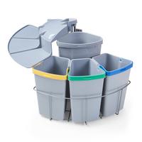 EINBAU-MÜLLEIMER Kollby - Grau, Kunststoff (45.5/50.5/45.5cm) - [en.casa]