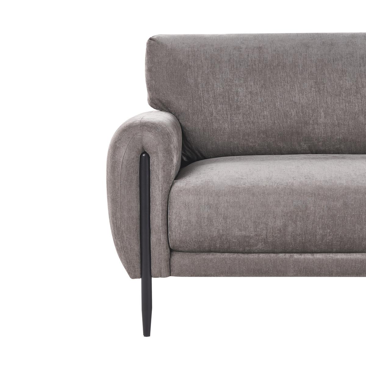 3-SITZER-SOFA Chenillegewebe Taupe Skaro - Taupe, Textil (214/87/89cm) - Beliani