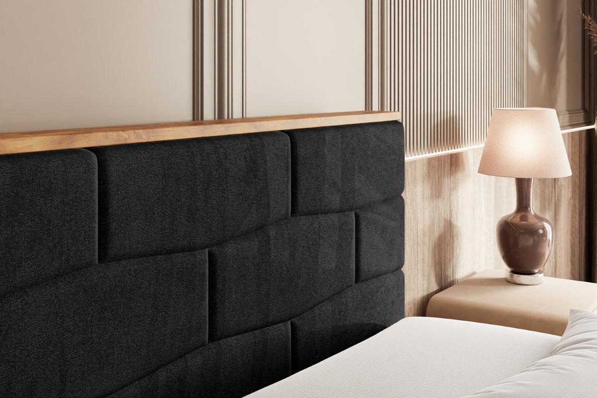BOXBETT mit Matratze H3 und Lattenrost - LOLLI8 - 140x200 - Schwarz - Schwarz, Holzwerkstoff/Kunststoff (140/200cm) - ALTDECOR