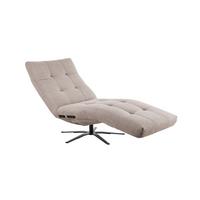 RELAXLIEGE LETICIA Beige Cord Drehbar (360°), Relaxfunktion - Beige/Schwarz, Textil/Metall (82/115/156cm) - KAWOLA