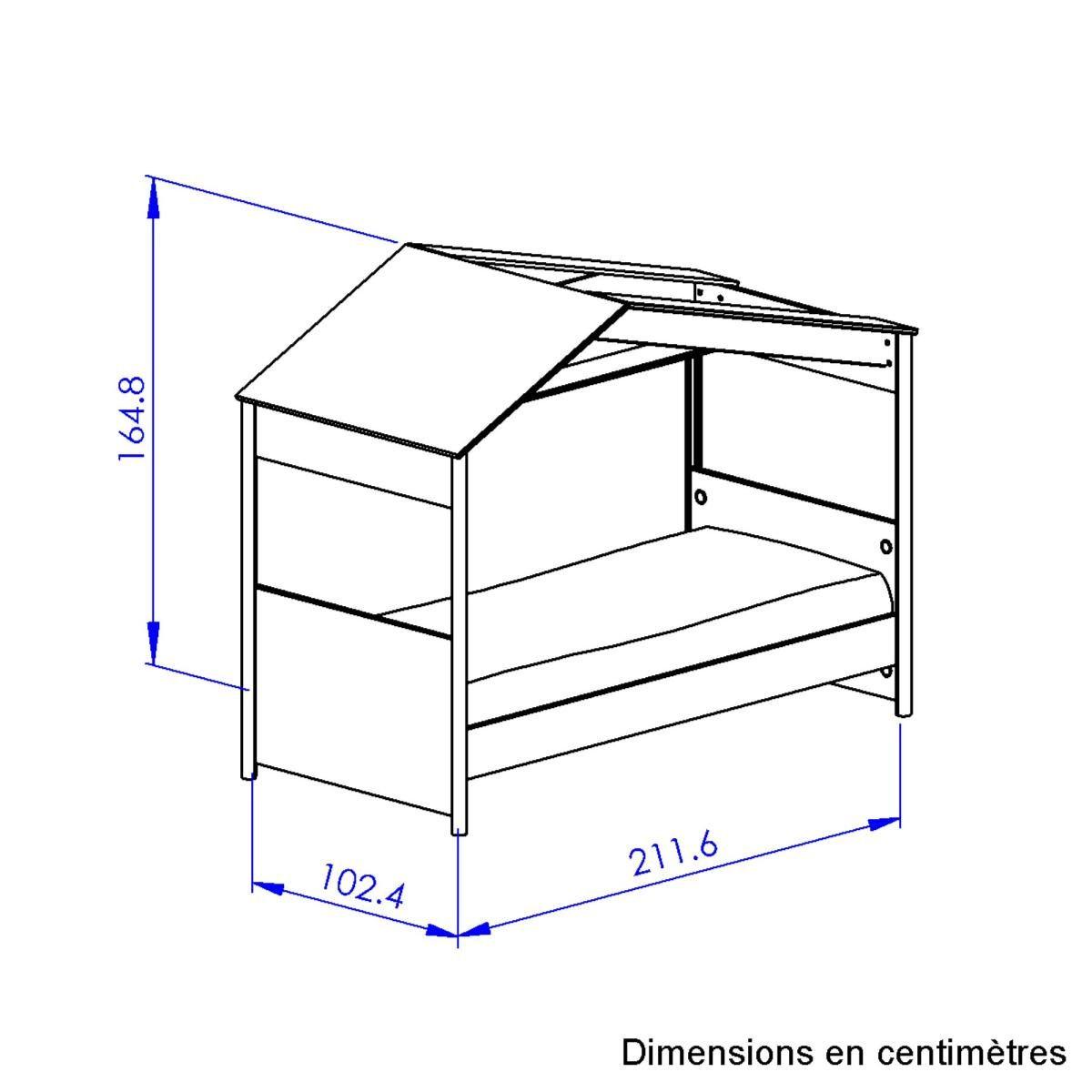 HAUSBETT 90x200 cm – MATIS - Weiß, Holzwerkstoff (90/200cm) - Calicosy