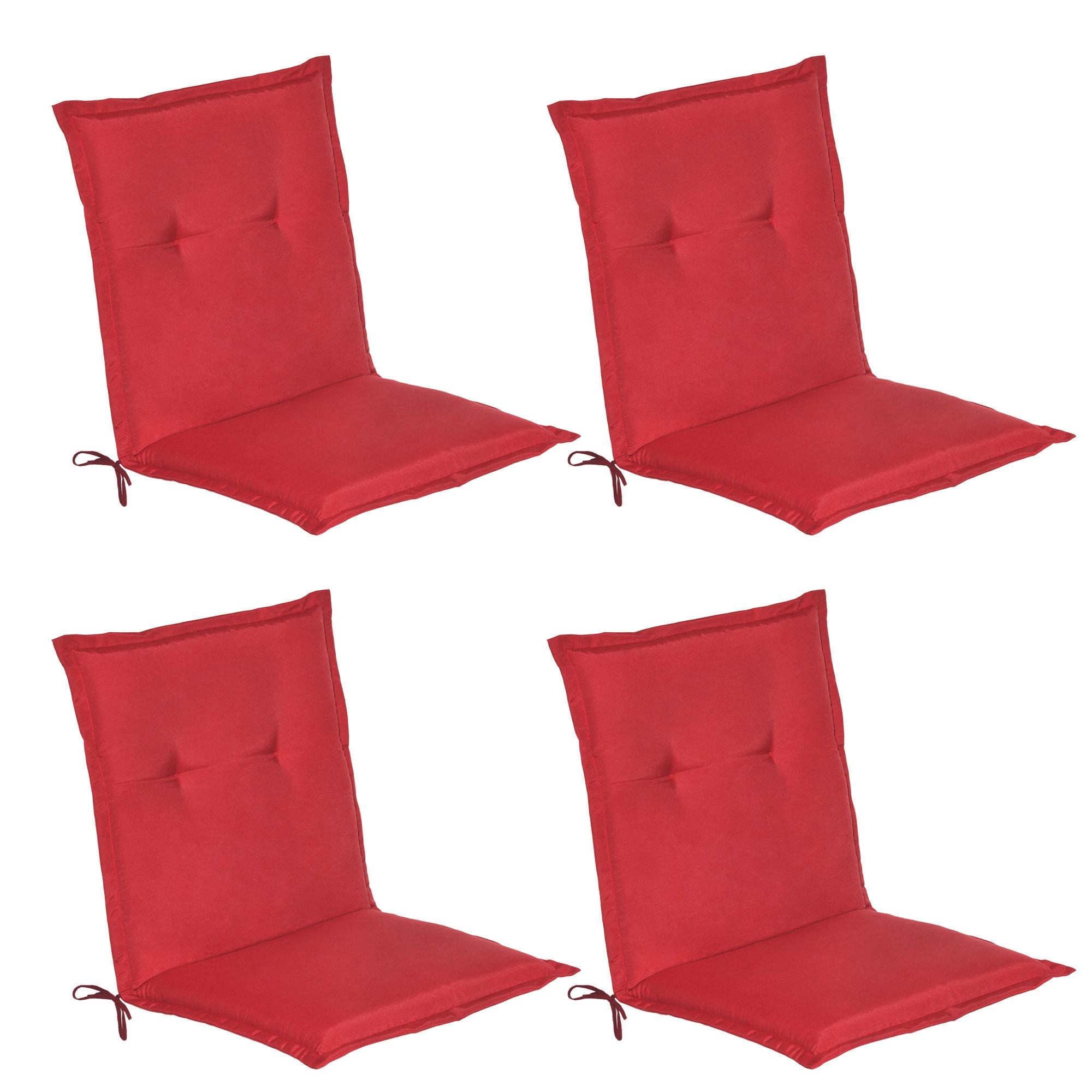 NIEDERLEHNERAUFLAGE Loft NL 100/50/6cm Rot 4tlg - Rot, Textil (50/6/100cm) - Beautissu 