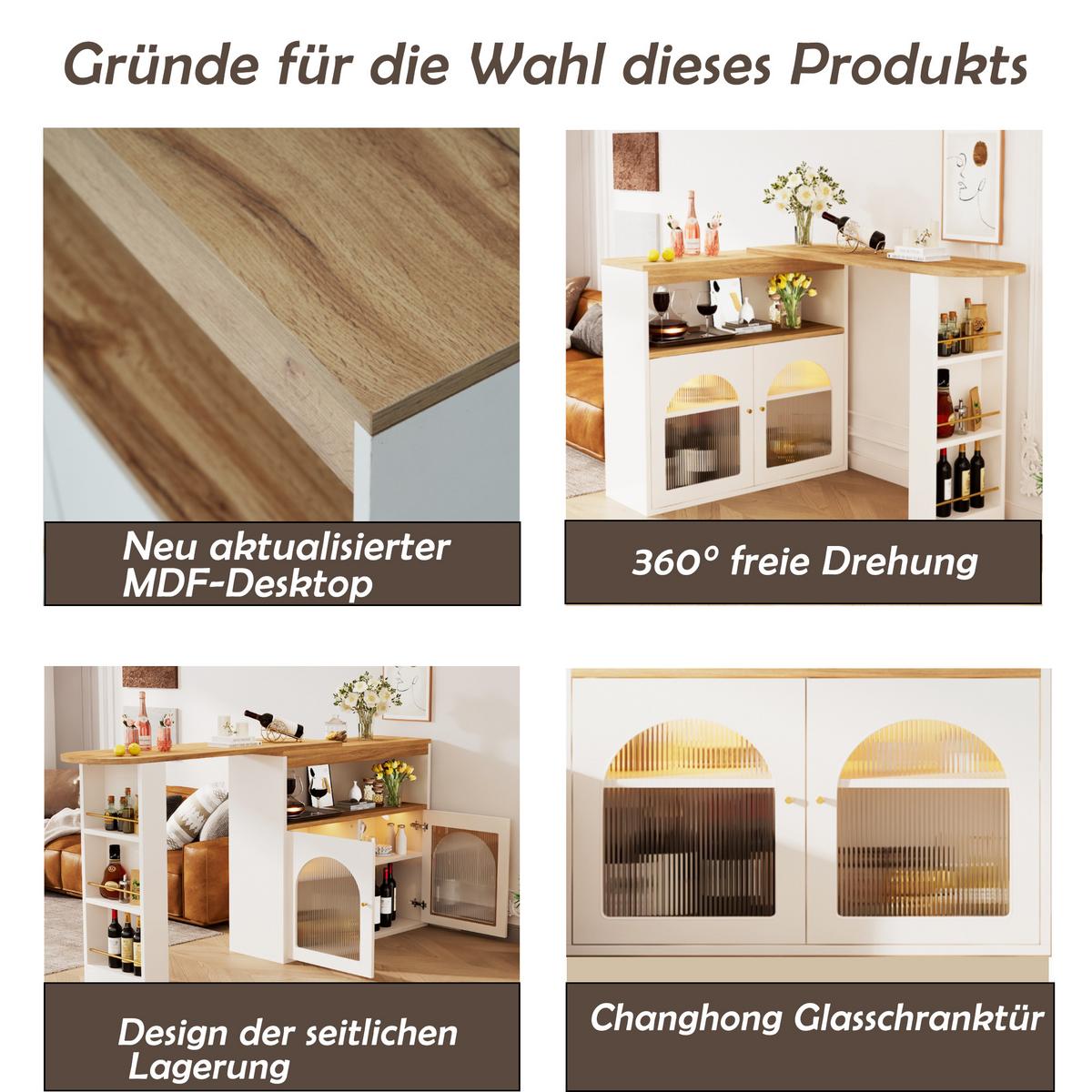 BARTISCH Weiß - Weiß, Holz (39/193/105cm) - Urban Meuble