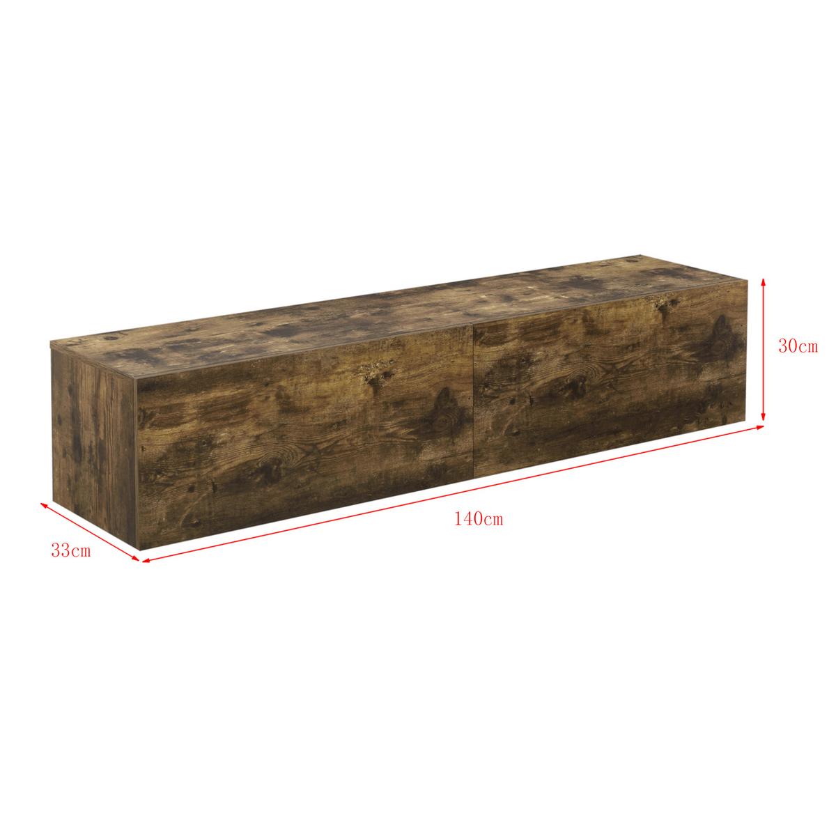 HÄNGELOWBOARD Evaton - Walnussfarben, Holzwerkstoff (140/30/33cm) - [en.casa]