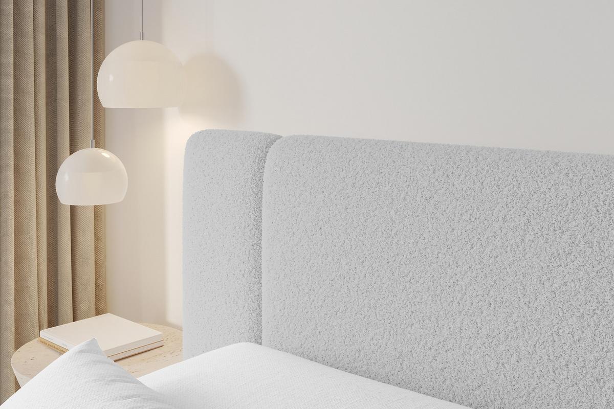 BOXBETT mit Matratze H4 - EVON - 180x200 cm Hellgrau - Hellgrau, Holzwerkstoff (180/200cm) - ALTDECOR