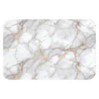 BADEMATTE Weiß - Gold - Marmor - Grau 60x40 cm - Weiß, Textil (60/40cm) - OnlyWow