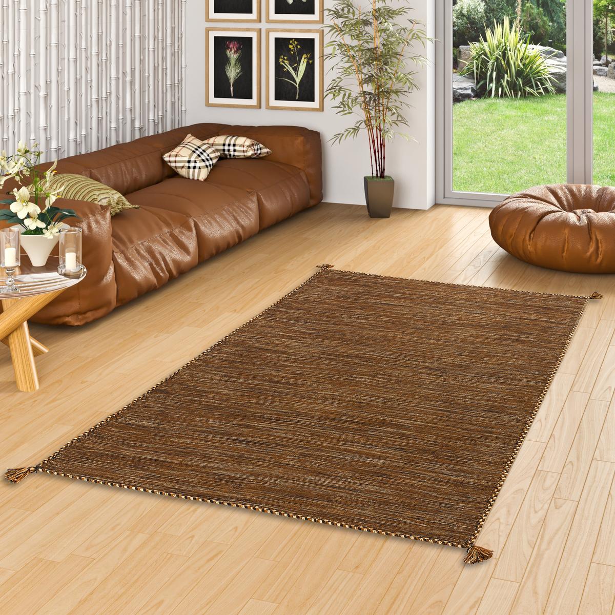 NATUR TEPPICH KELIM PRICO - Dunkelbraun, Textil (200/300cm) - Pergamon