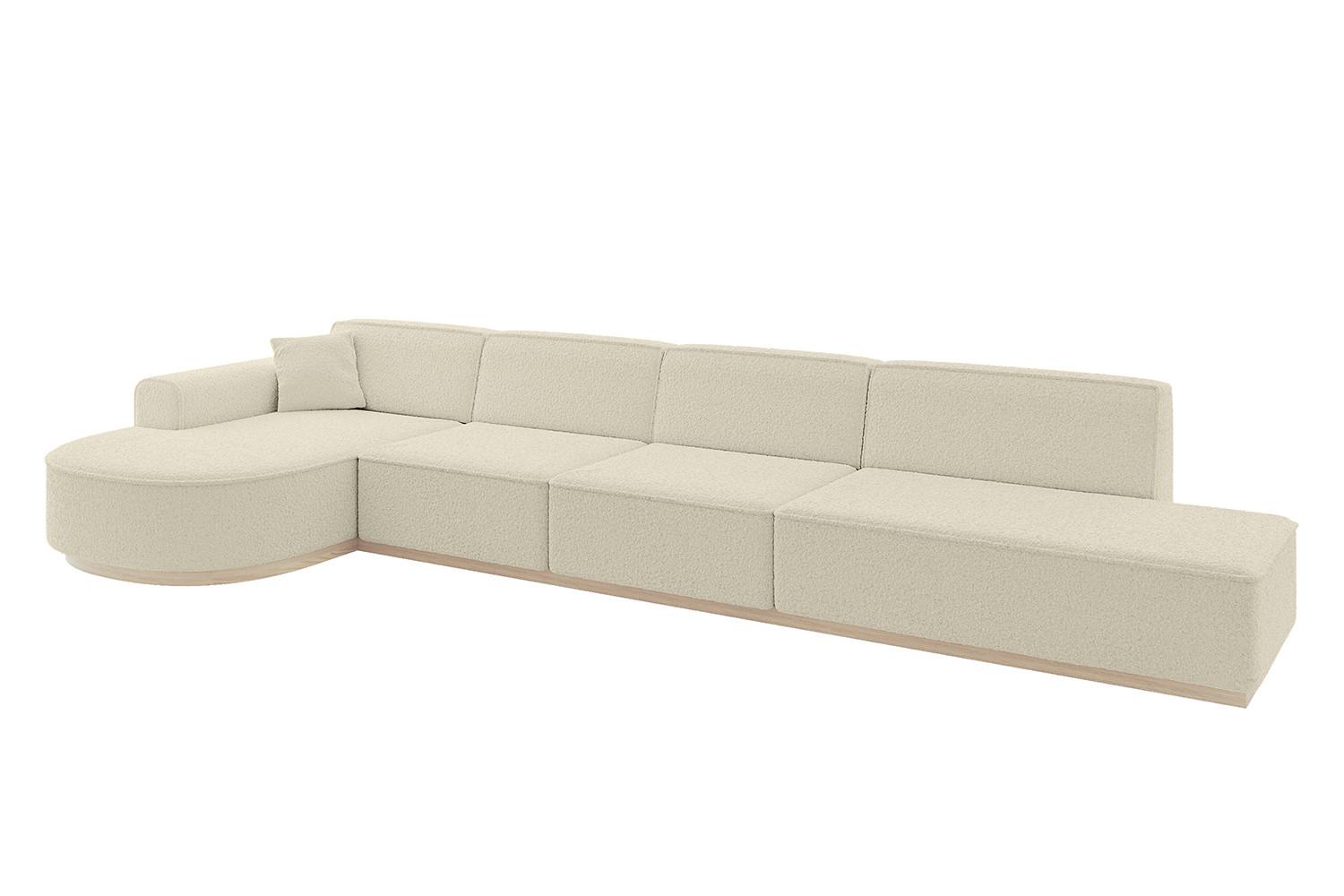 ECKSOFA Ottomane Links ARRIO-L3 - 413x171x83 cm Beige - Beige, Holzwerkstoff/Textil (413/171cm) - ALTDECOR