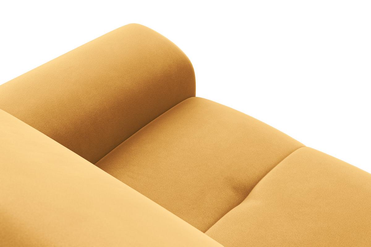 SOFA FIERO 3-Sitzer, Gelber Veloursstoff - Gelb/Schwarz, Holz/Textil (212/82/103cm) - Courtois Laville