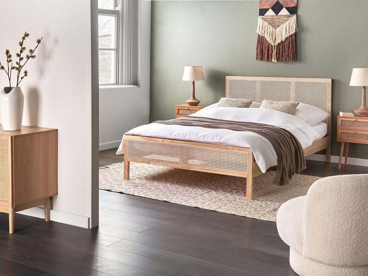 BETT mit Lattenrost 140/200 cm Kiefernholz Hellbraun Salernas - Hellbraun, Holz (140/200cm) - Beliani