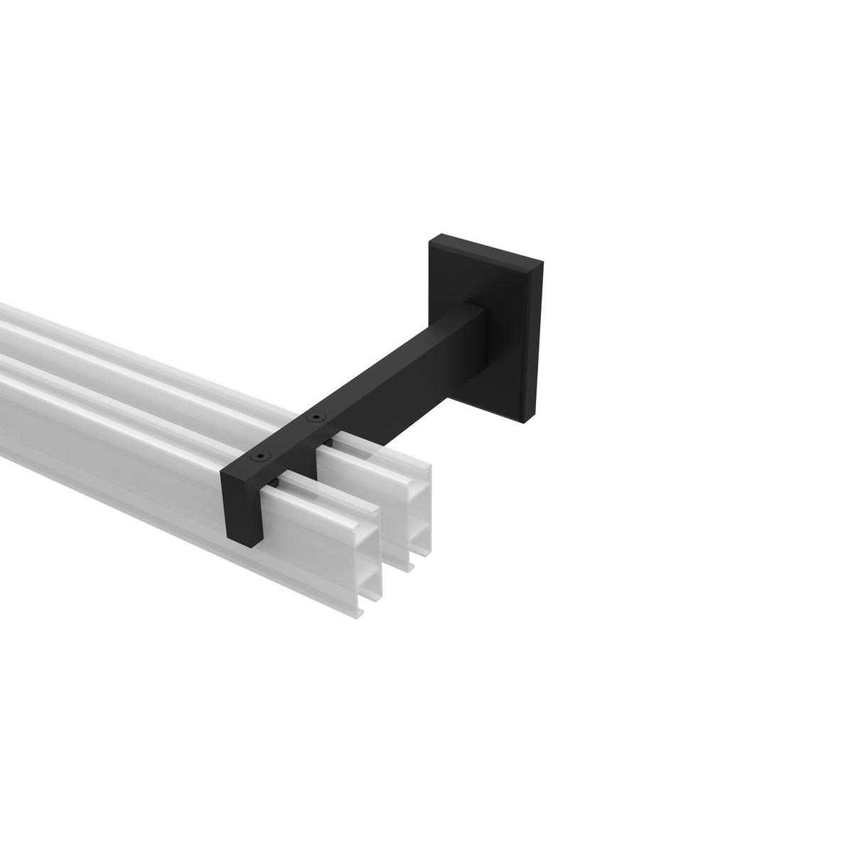 TRÄGER FÜR GARDINENSTANGEN INNENLAUF 14x35 mm, Smartline 2-läufig lang, Schwarz - Schwarz, Metall (14.5/6.5/4.5cm) - INTERDECO