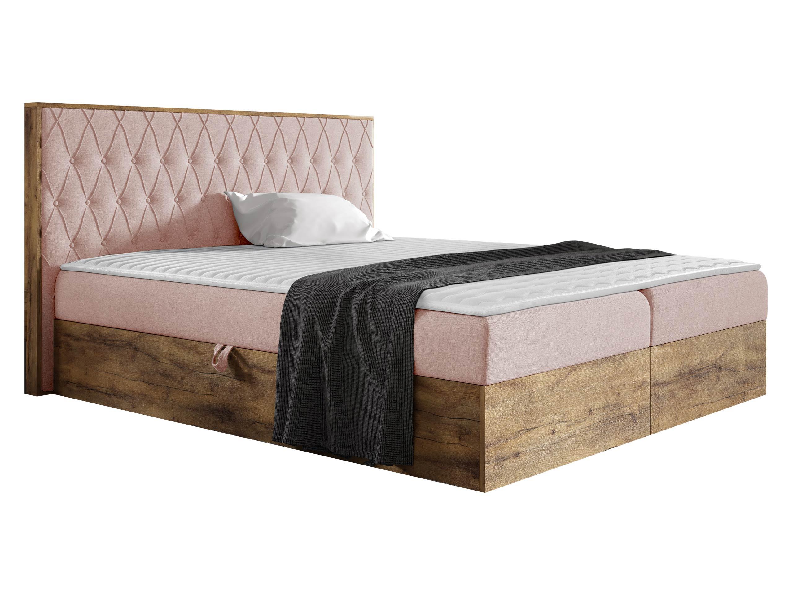 BOXBETT Wood 6 - H3 - Rosa, Holz/Textil (160/200cm) - MIRJAN24