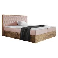 BOXBETT Wood 6 - H3 - Rosa, Holz/Textil (160/200cm) - MIRJAN24