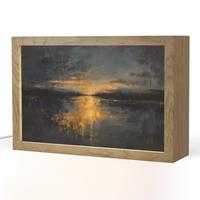 TISCHLEUCHTE Goldene Reflexion auf dem Wasser 30x20 cm - Beere, Holzwerkstoff (8/30/20cm) - OnlyWow