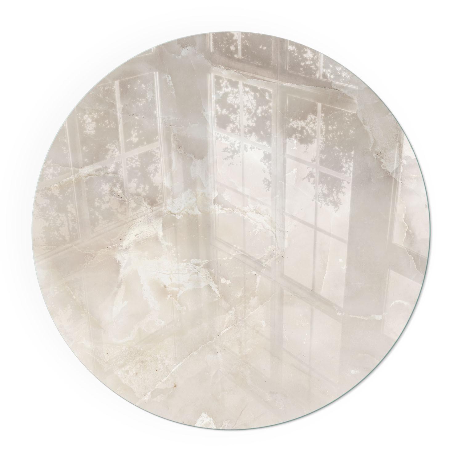 GLASPLATTE für Kamin Ø 70 cm - Creme, Glas (70/70/0.4cm) - TULUP