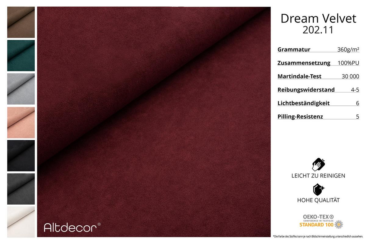 WOHNLANDSCHAFT IREA-U2-v2 - 386x165x80 cm Bordeauxrot - Bordeaux, Holzwerkstoff/Textil (386/80/165cm) - ALTDECOR