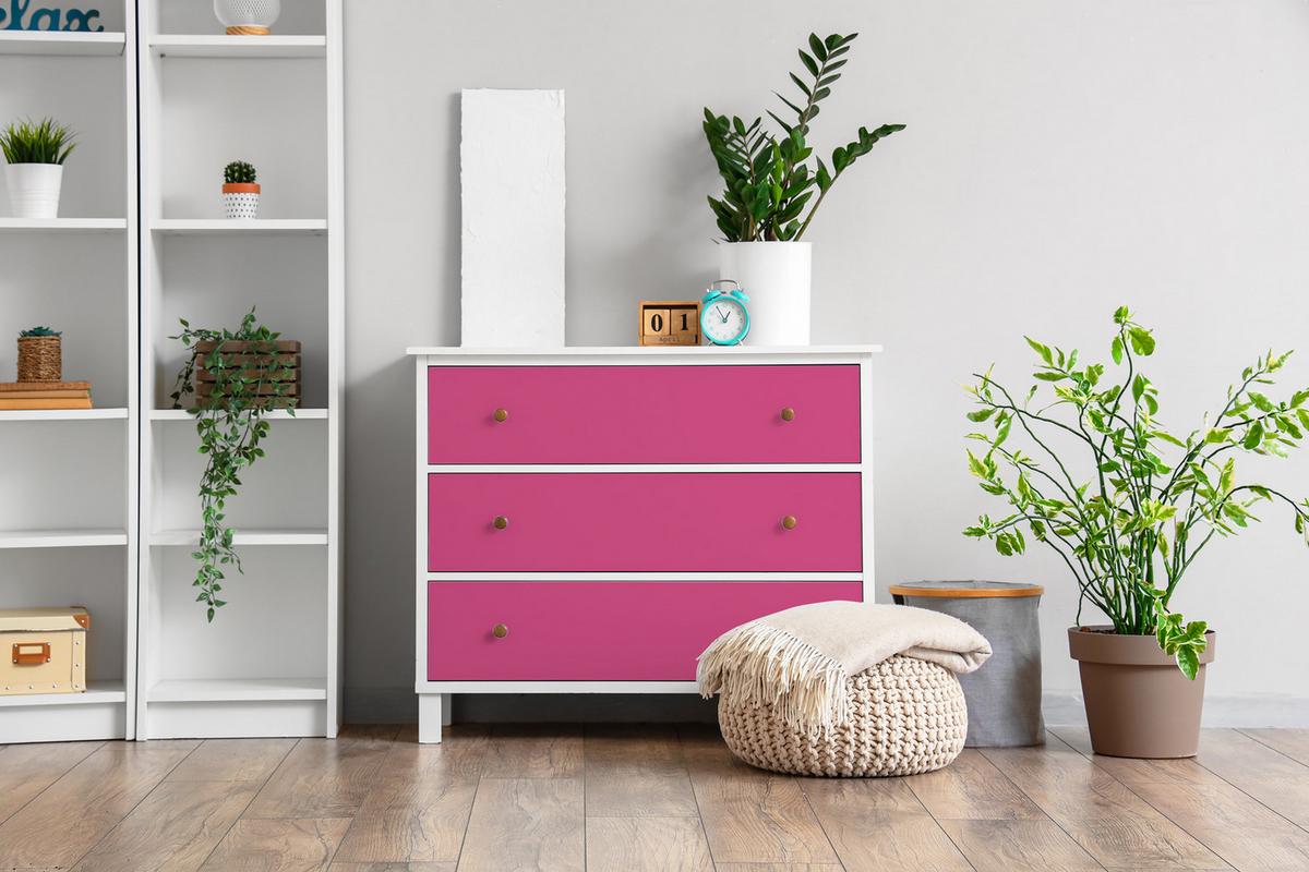 MÖBLAUFKLEBER 100x50 cm dunkelrosa - Beige, Kunststoff (50/0.1/100cm) - Wallfluent