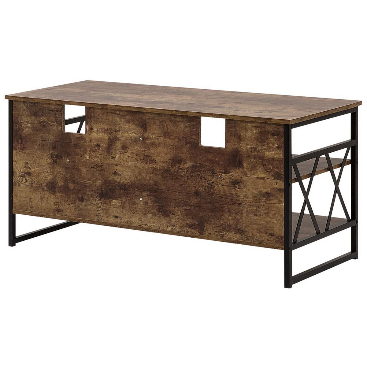 TV-MÖBEL Dunkelbraun, Schwarz CARLISLE 51/120/57 cm - Dunkelbraun, Holzwerkstoff (120/57/51cm) - Beliani