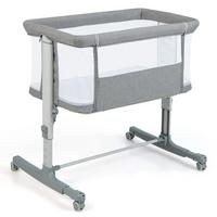 BEISTELLBETT Grau - Grau, Textil - COSTWAY