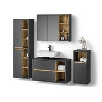 BADMÖBEL-SET Vomano Anthrazit 4 Teile - Anthrazit, Holzwerkstoff (100/60/45cm) - Livinity®