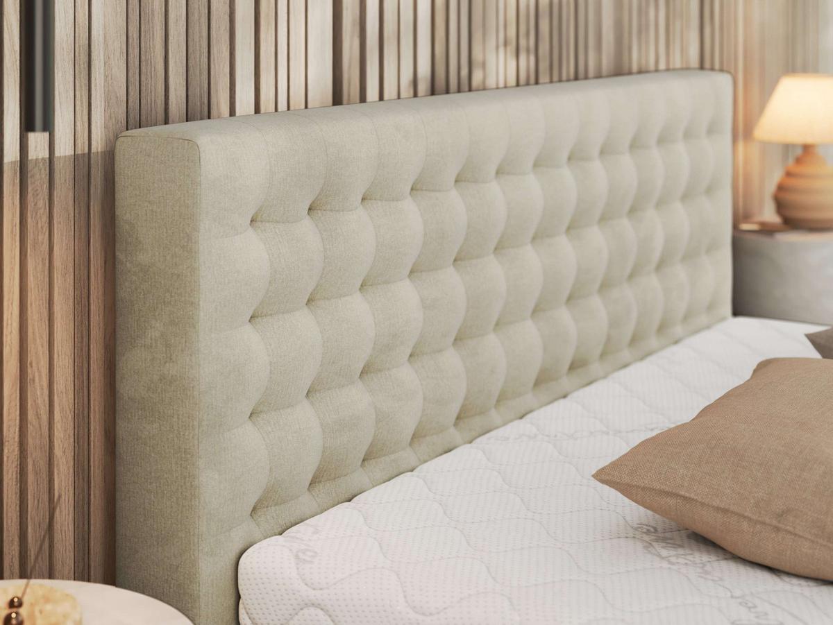 POLSTERBETT PAVO CLASSIC 200/200 - Beige Velvet - Multipocket-Matratze - Beige, Textil (200/200cm) - MKS