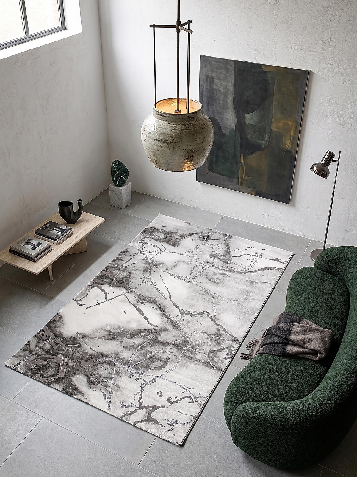 TEPPICHLÄUFER Abstrakt SVEDA Polypropylen Grau 80 x 150 cm - Grau, Textil (80/150cm) - KADIMA DESIGN