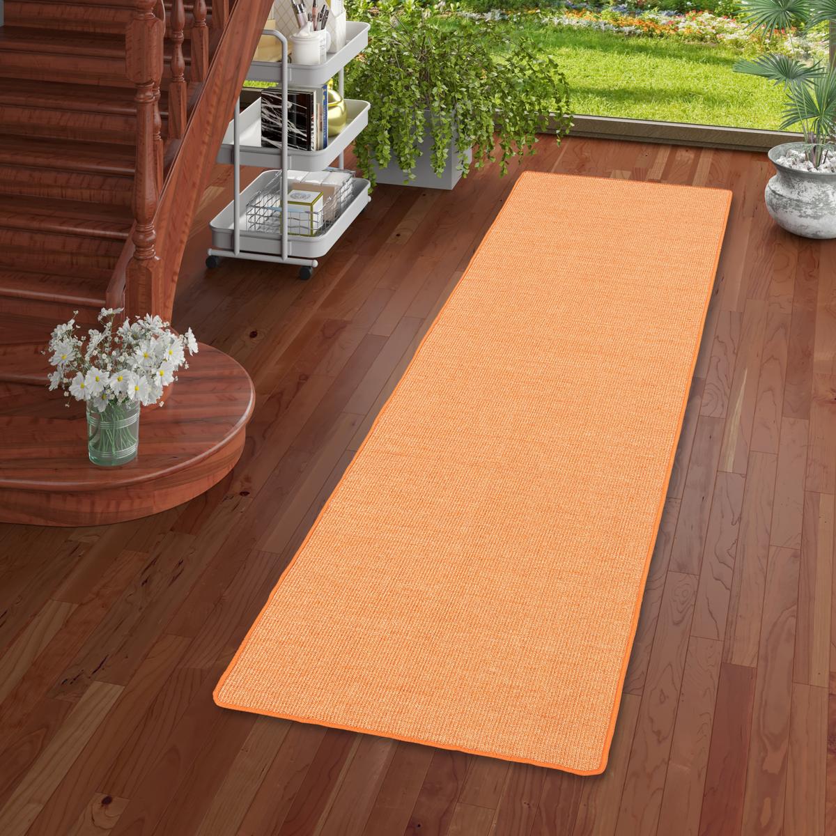 SISAL NATUR LÄUFER TEPPICH - Orange, Textil (80/400cm) - Snapstyle