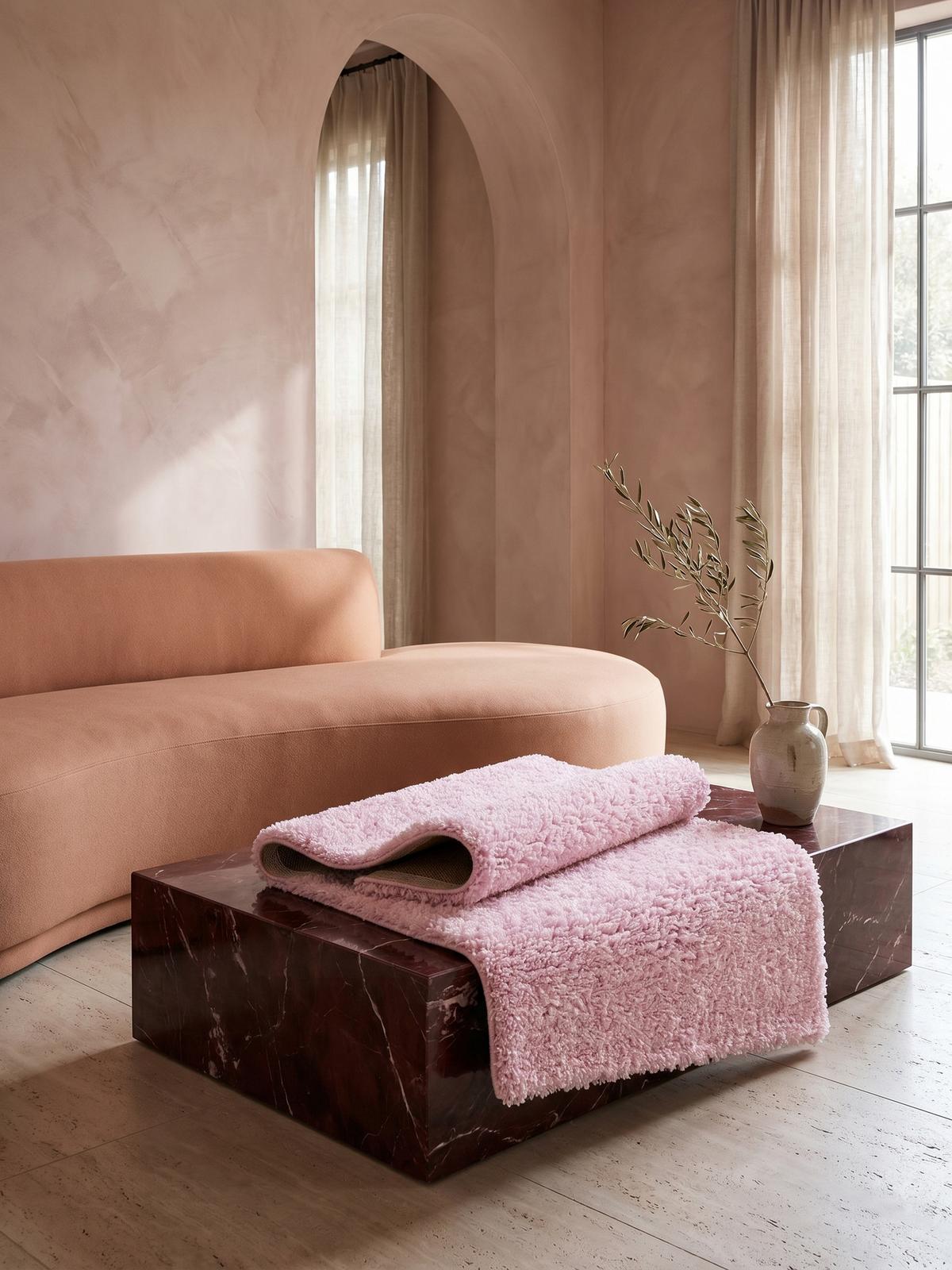 HOCHFLORTEPPICH RHEIN, einfarbig, aus Polypropylen, Rosa, 240 x 340 cm - Rosa, Textil (340/240cm) - KADIMA DESIGN