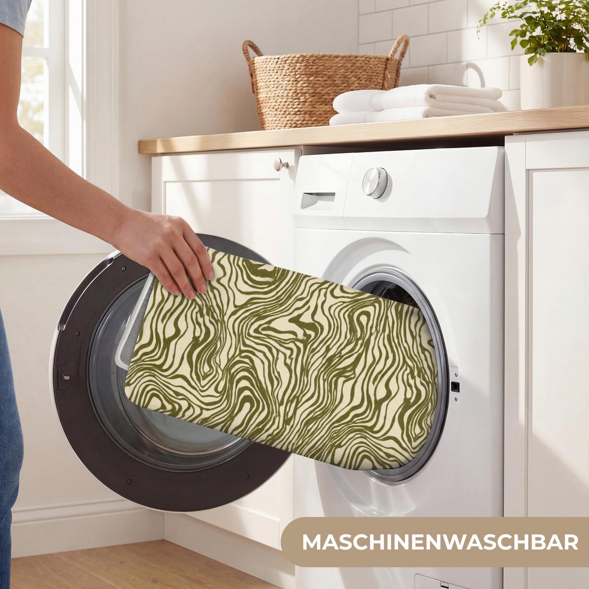 BADEMATTE Abstrakt - Marmor - Grün 90x60 cm - Dunkelgrün, Textil (90/60cm) - OnlyWow