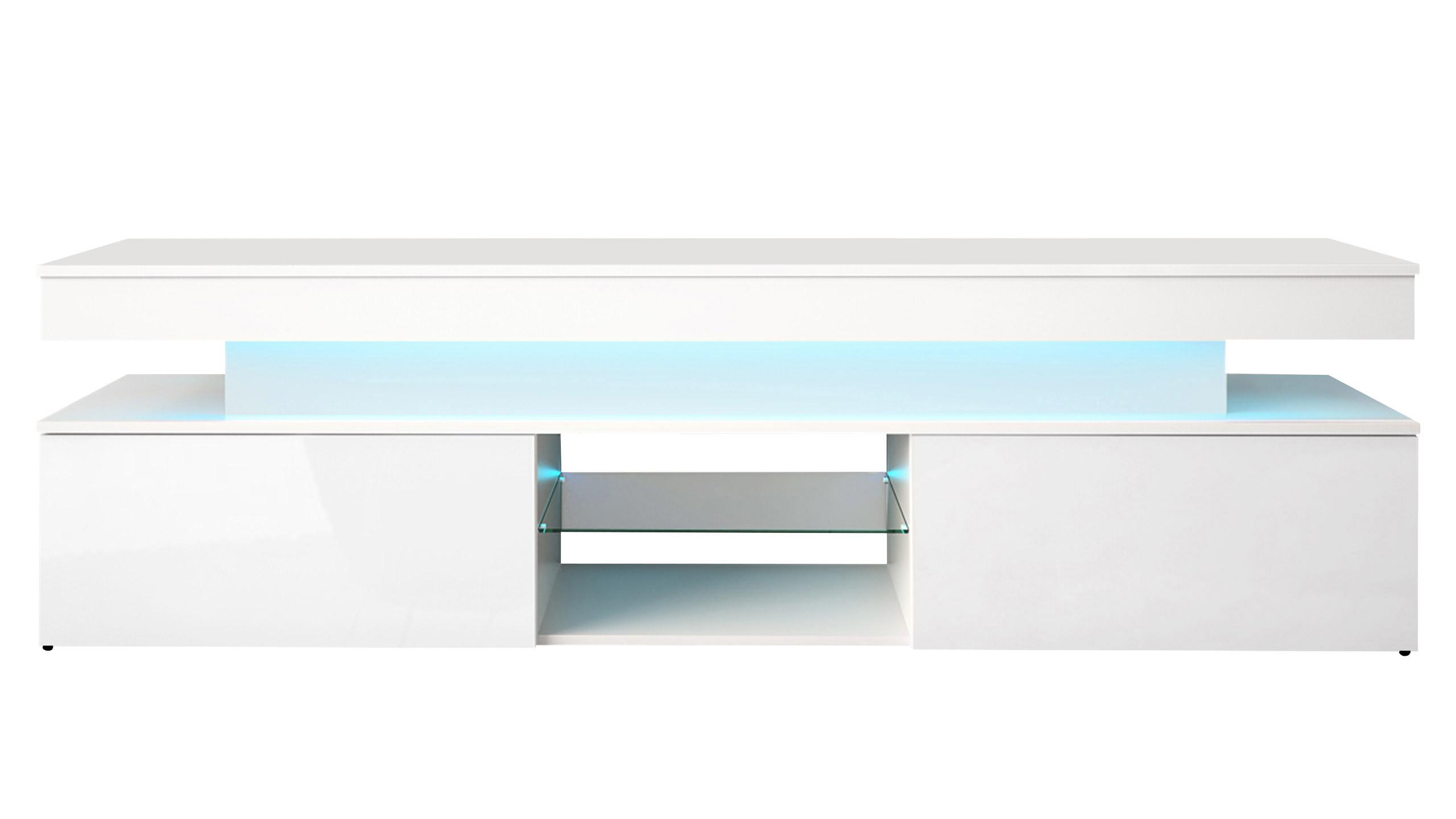 TV-LOWBOARD Glossa 2D 190 - Weiß, Holzwerkstoff/Kunststoff (190/54/39cm) - MIRJAN24