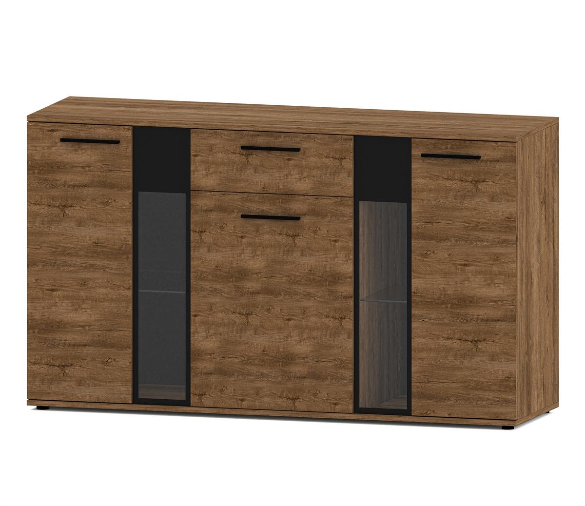SIDEBOARD Formilo Lefkas Eiche 140,4/80/40,2 cm – Kommode mit Schublade - Braun, Holzwerkstoff/Kunststoff (140/80/40cm) - AX Living