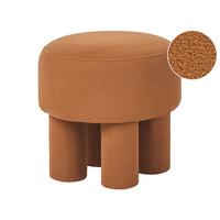 HOCKER Bouclé Orange Canby - Orange, Textil (43/38/43cm) - Beliani
