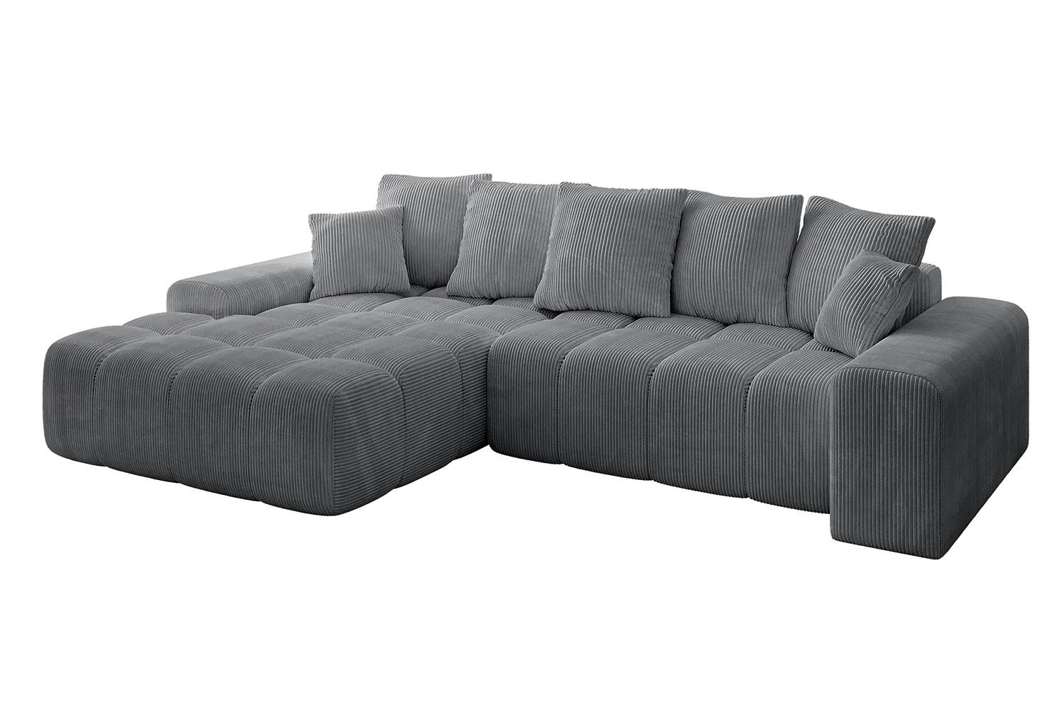 ECKSOFA Ottomane Links ENSI-L - 267x164x69 cm Dunkelgrau - Dunkelgrau, Holzwerkstoff/Kunststoff (267/164cm) - ALTDECOR