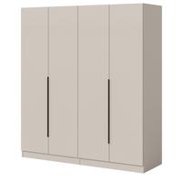 KLEIDERSCHRANK kaschmir 160 x 181 cm, Drehtürenschrank 4-türig - Kaschmir/Schwarz, Holzwerkstoff/Kunststoff (160/181/52cm) - Inn.Furn