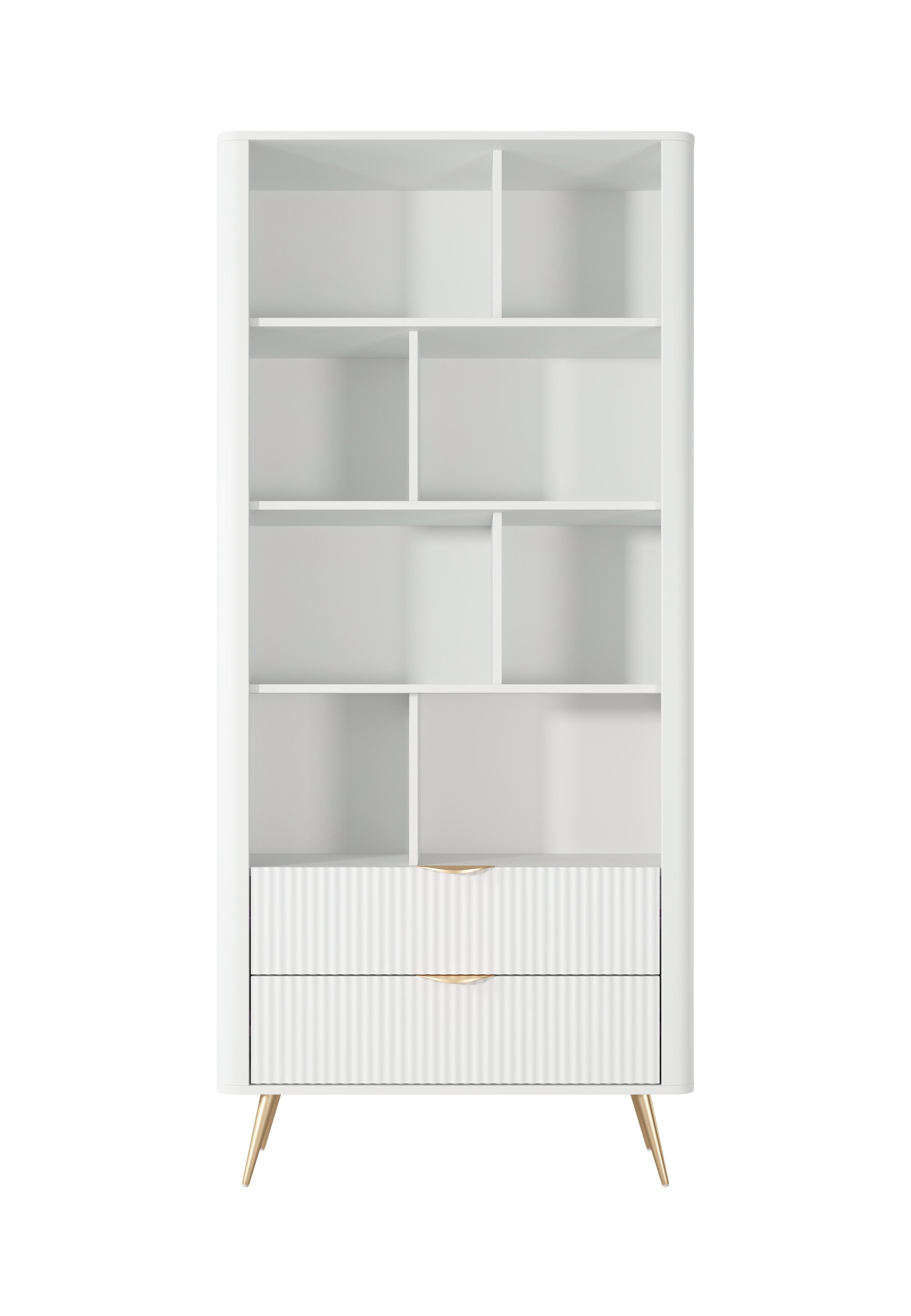 BÜCHERREGAL LANTANA 88,2x38x193,8 cm, Regal Weiß - Weiß, Holzwerkstoff (88.2/193.8/38cm) - MASSENO