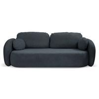 BETTSOFA AMICO Blau Geflochtener Stoff mit Schlaffunktion - Blau, Holz (238/86.5/101cm) - MASSENO
