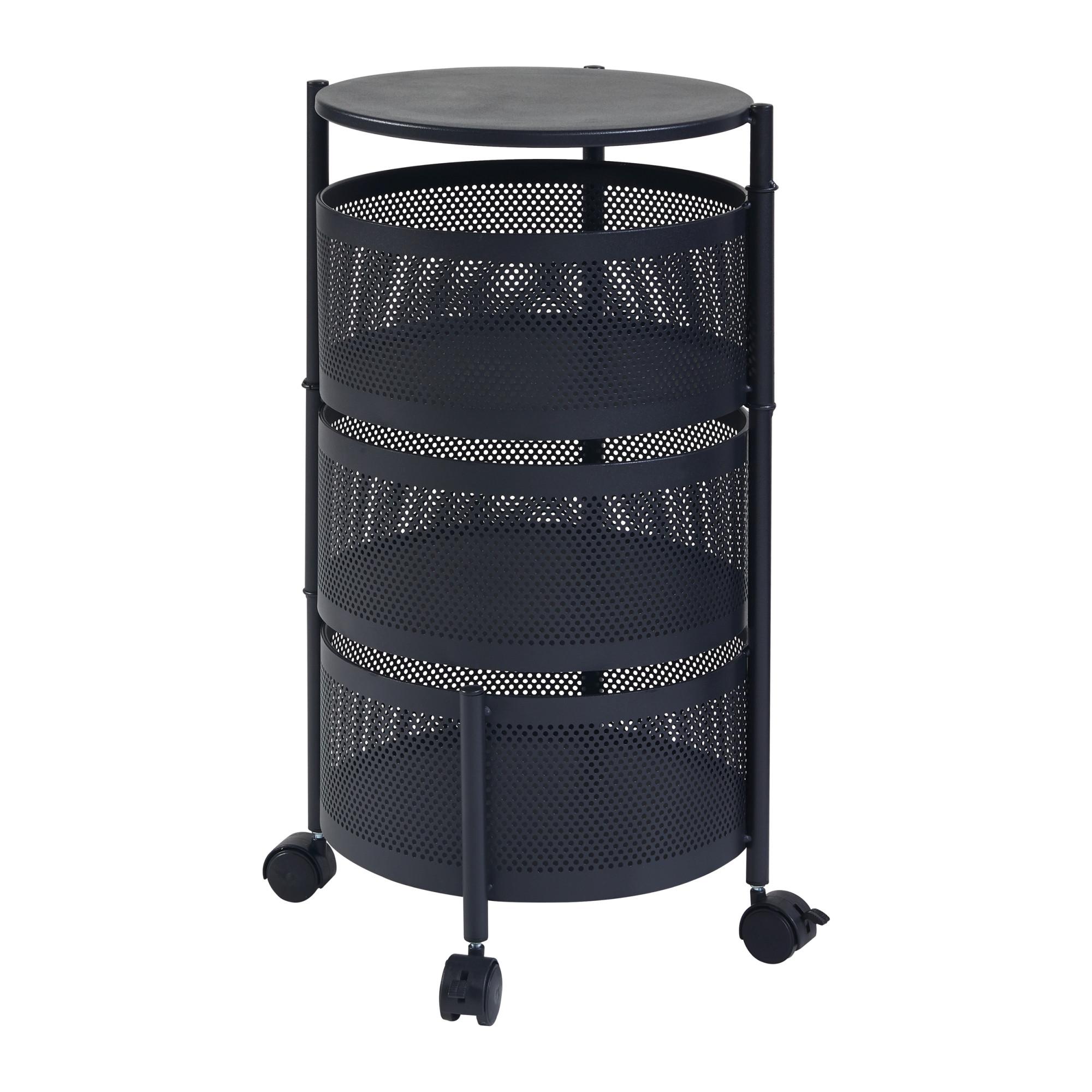 ROLLWAGEN Steigen - Schwarz, Metall (33/59.5/33cm) - [en.casa]