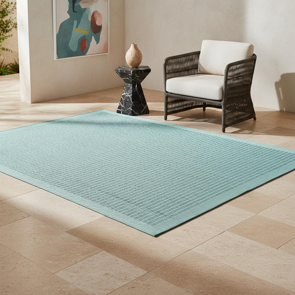 TEPPICH Outdoor DAFNE in Blau, einfarbig, 240 x 340 cm - Blau, Textil (340/240cm) - KADIMA DESIGN