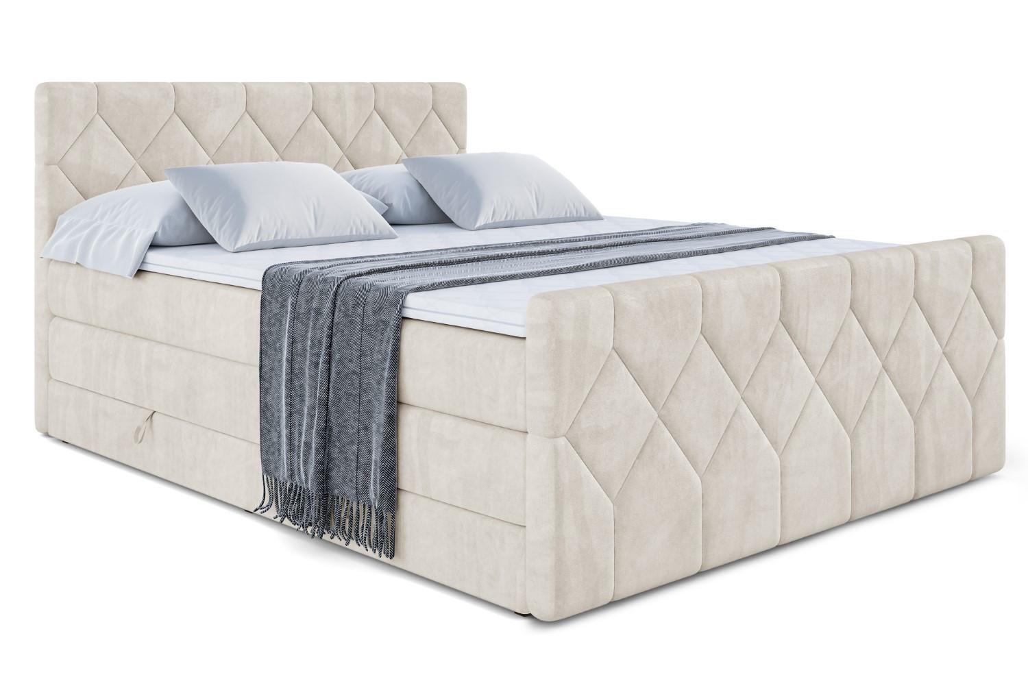 BOXSPRINGBETT CATOR-Z KING - 120x200 - H3/H4 - Creme - Creme, Holzwerkstoff (120/200cm) - ALTDECOR