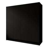 DREHTÜRENSCHRANK VELAR 200/200/51 cm Modern Kleiderschrank 4-türig Schwarz - Schwarz, Holzwerkstoff (200/200/51cm) - MASSENO