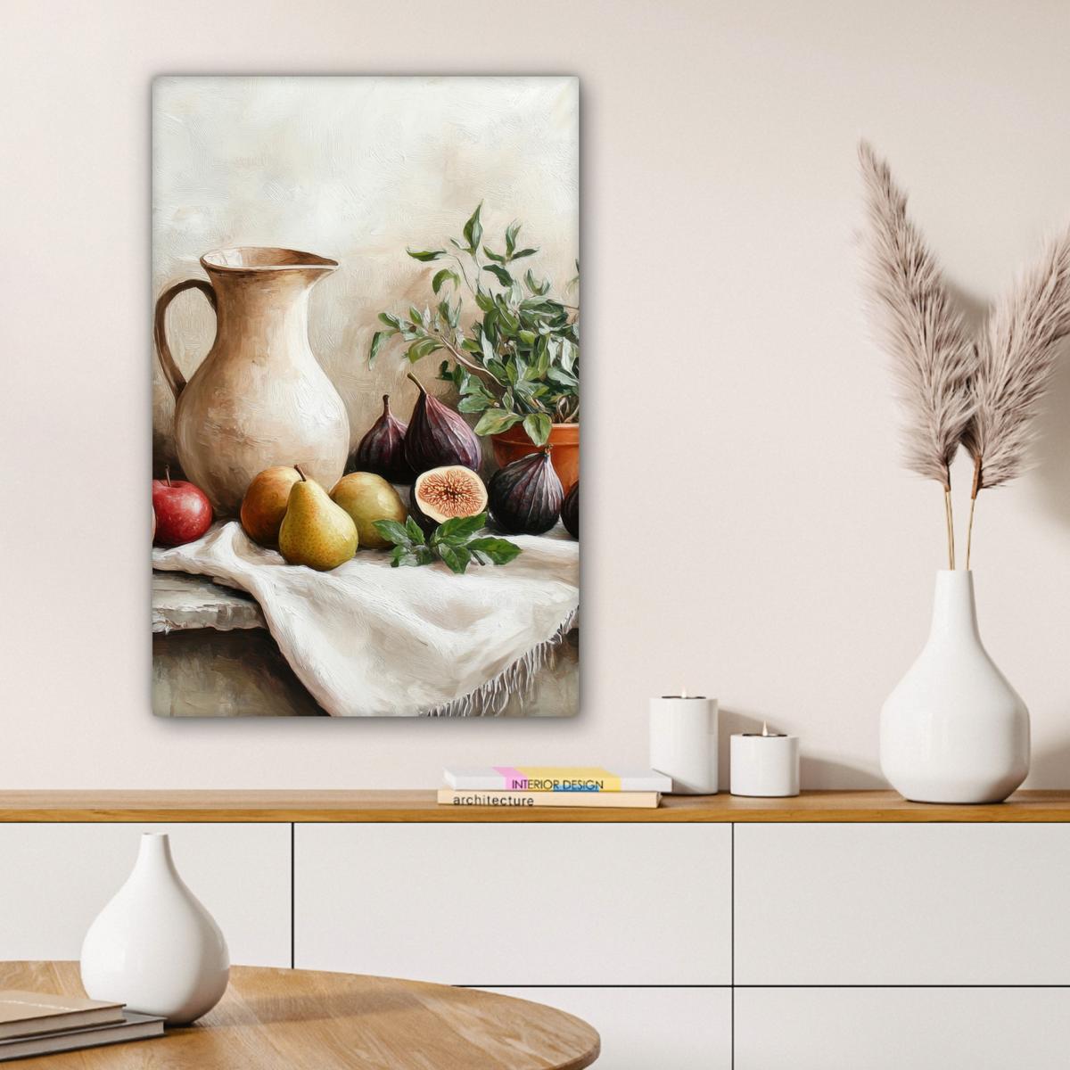 LEINWANDBILD Obst - Kräuter - Ländlich Wanddeko 40x60 cm - Naturfarben, Textil (40/60cm) - MuchoWow