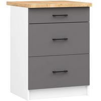 UNTERSCHRANK Weiß, Graphit Grau 85/60/46 - Dunkelgrau/Weiß, Holzwerkstoff (60/85/46cm) - RAUMHIRSCH FURNITURE