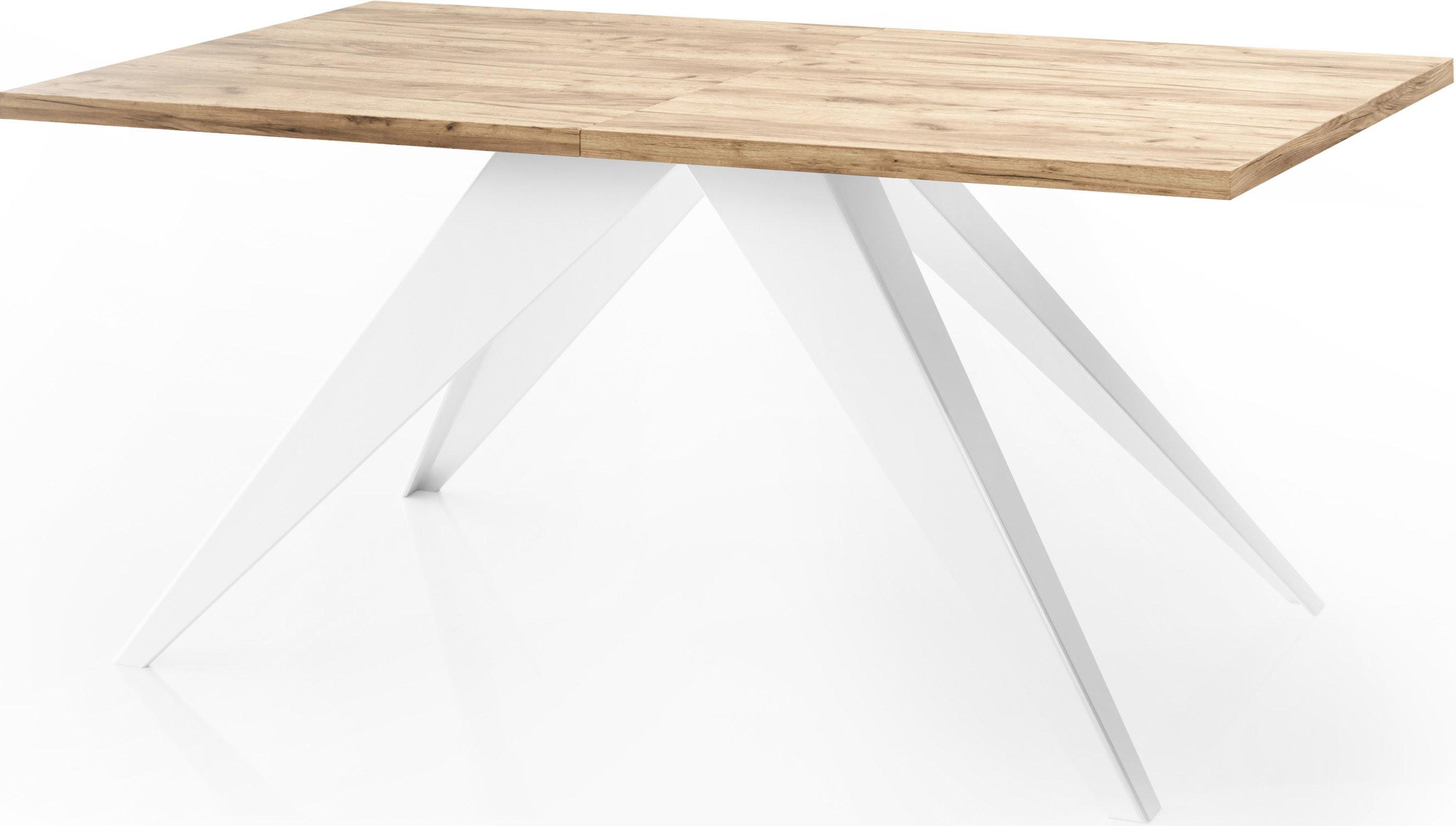 ESSTISCH Vance Weiß rechteckig ausziehbar, Craft Eiche 140-240/80/76 cm - Eiche Wotan/Weiß, Holzwerkstoff/Metall (80/240/76cm) - WFL GROUP