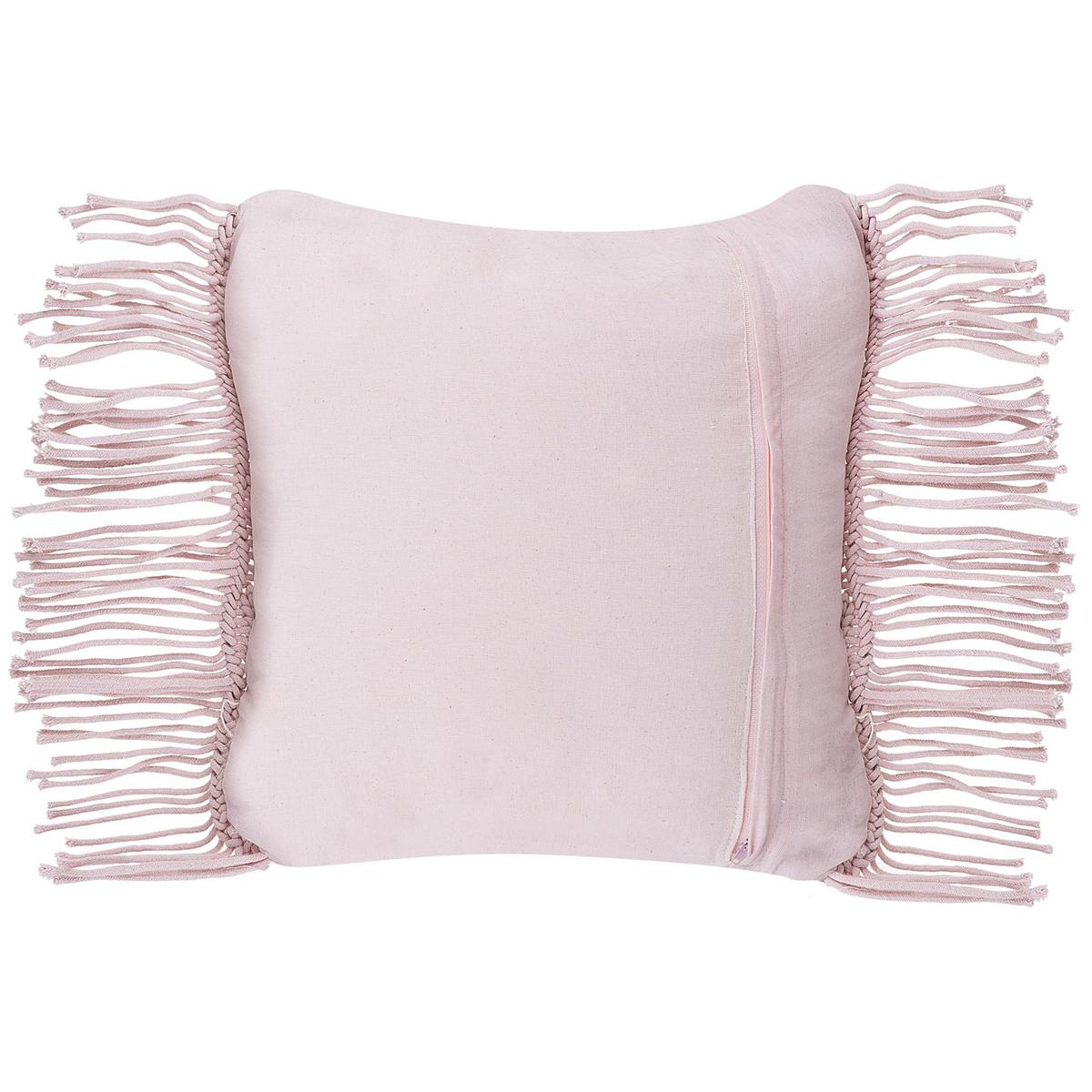 DEKOKISSEN 2er-Set Pastellrosa 40/40 cm Yaniklar - Pink, Naturmaterialien/Textil (40/40cm) - Beliani