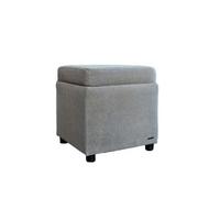 HOCKER IDA Grau Webstoff - Grau, Textil (45/45/45cm) - KAWOLA