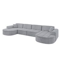 WOHNLANDSCHAFT TARO-U2 - 388x171x79,5 cm Grau - Grau, Holzwerkstoff/Textil (388/79.5/171cm) - ALTDECOR