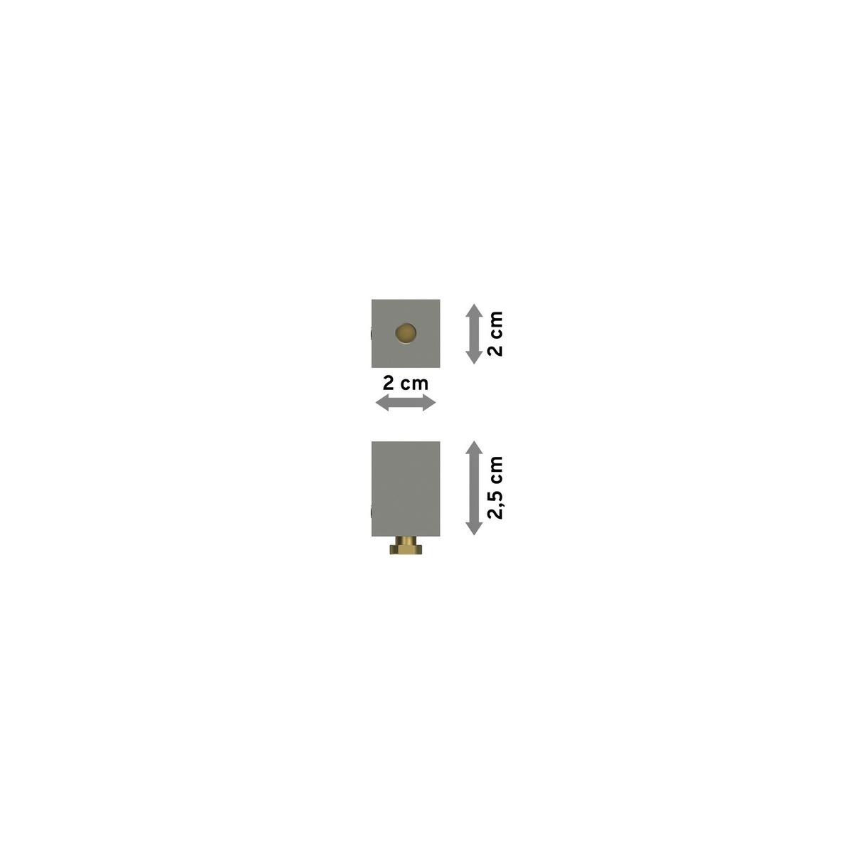 DECKENTRÄGER FÜR GARDINENSTANGEN INNENLAUF 20x20 mm, Quadline (Würfel) 1-läufig, Satin-Silber - Silberfarben, Metall (1.8/2.7/1.8cm) - INTERDECO
