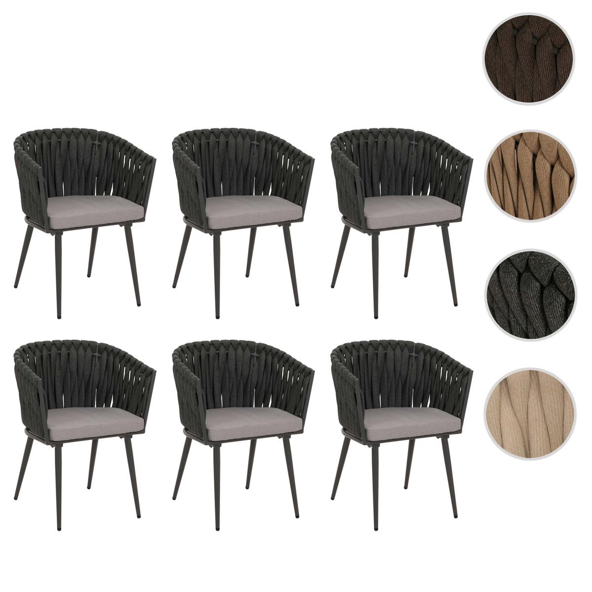 ESSZIMMERSTUHL Dunkelgrau, Hellgrau 6er-Set - Dunkelgrau/Hellgrau, Textil (61/82/57cm) - MCW